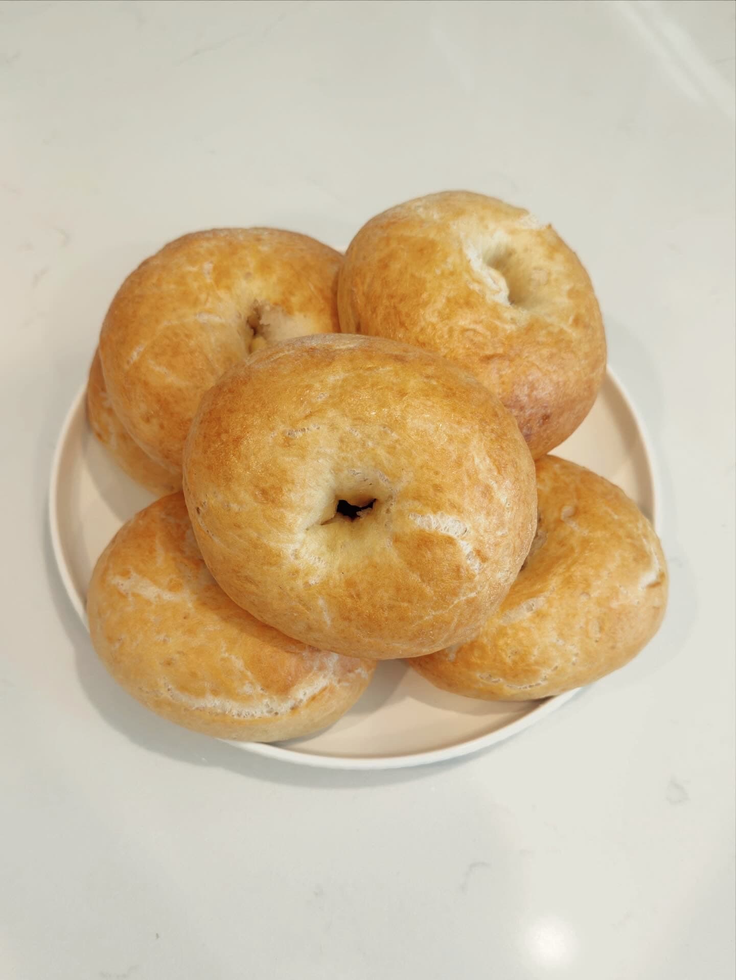Plain bagels from Bay's Baked Goods
