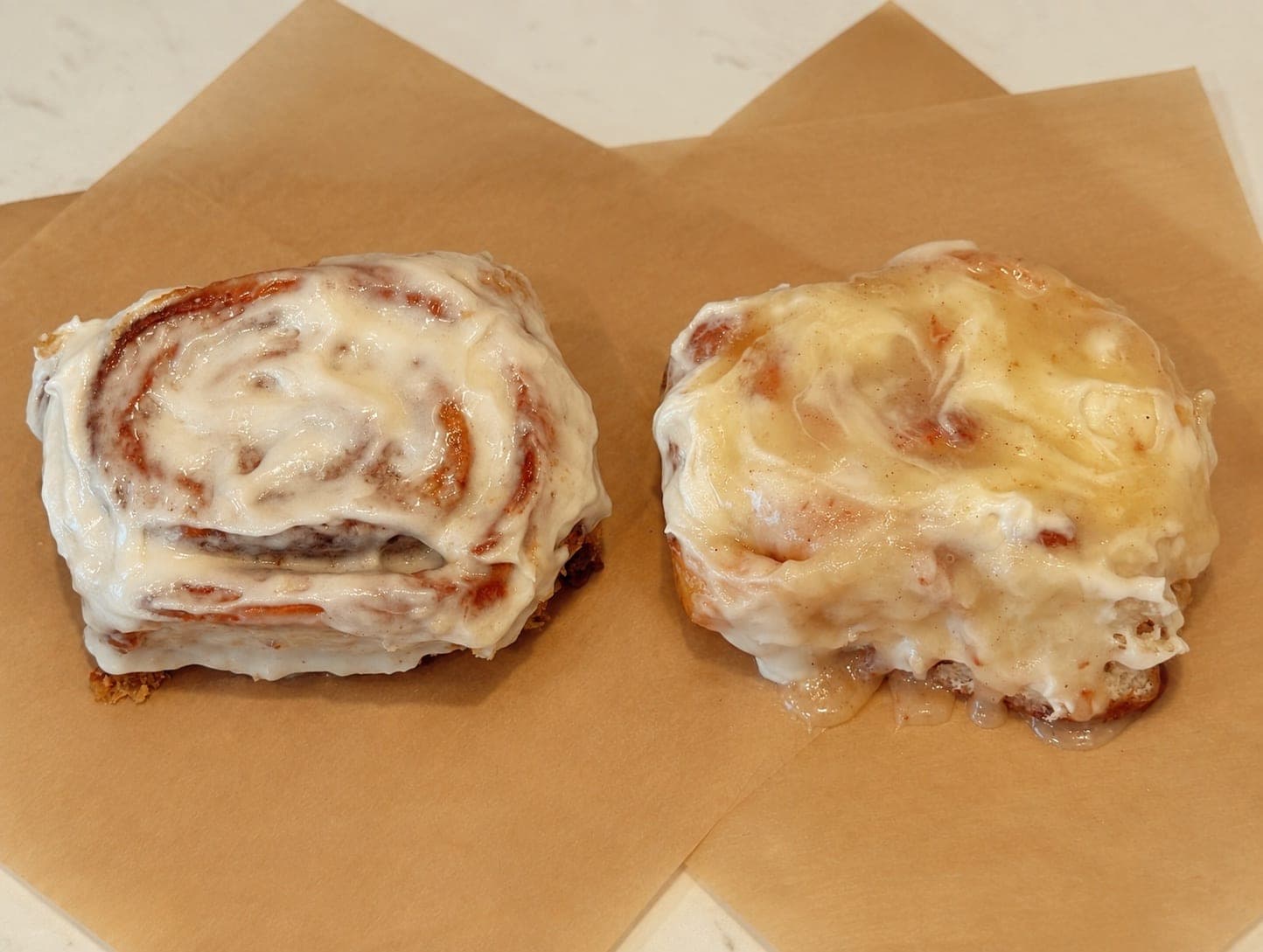 Half Caramel Apple Half Pumpkin Cinnamon Rolls from Bay's Baked Goods, West Jordan, Utah